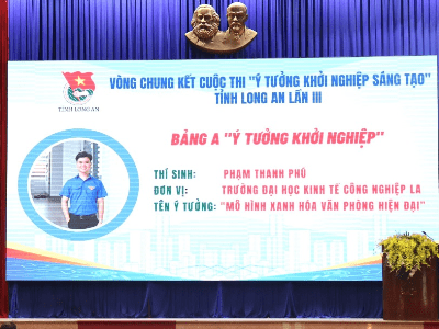 Ý tưởng đoàn viên Trường DLA đạt Giải Nhất cuộc thi “Ý tưởng khởi nghiệp sáng tạo” tỉnh Long An lần thứ III năm 2022