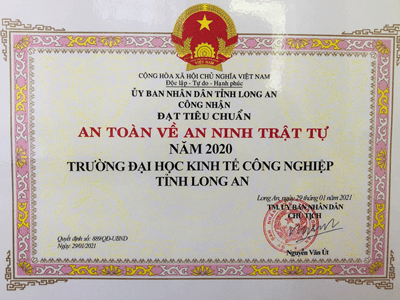Trường Đại học Kinh tế Công nghiệp Long An 09 năm liền được công nhận Nhà trường đạt tiêu chuẩn An toàn về an ninh trật tự