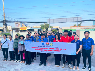 Đoàn trường Đại học Kinh tế Công nghiệp Long An phối hợp Đoàn Phường Tân An ra quân “Thứ Bảy Tình nguyện – Chủ Nhật Xanh” gắn với chuyển đổi số